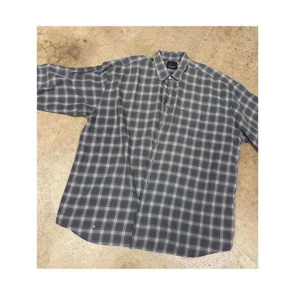 Greg Norman Collection Mens Y2K Plaid Button Down Gray XL - Late 90s Early 00s - Picture 2 of 6